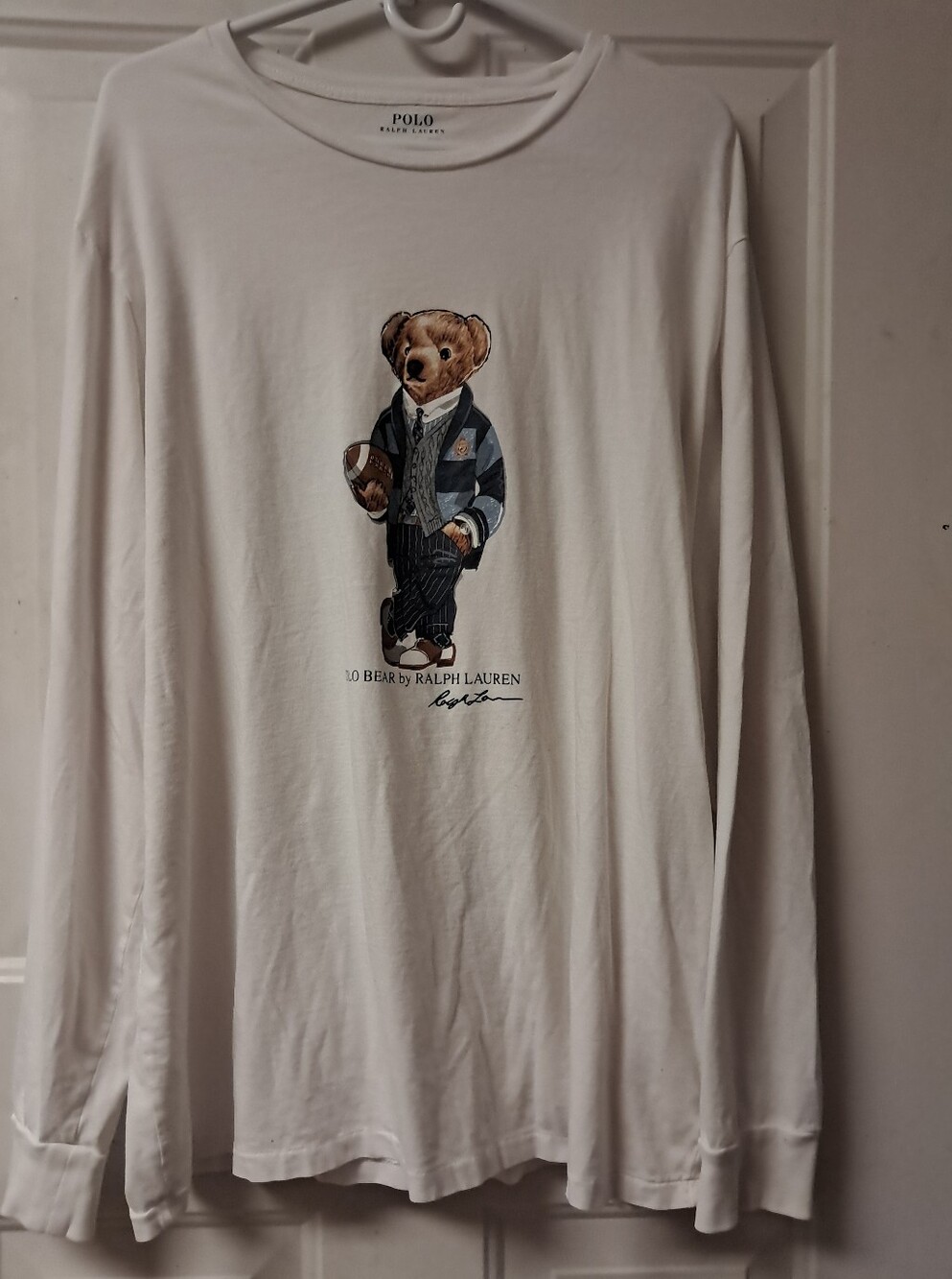 Classic Polo Ralph Lauren Mens XL Large Polo Bear Pullover Long Sleeve Shirt.